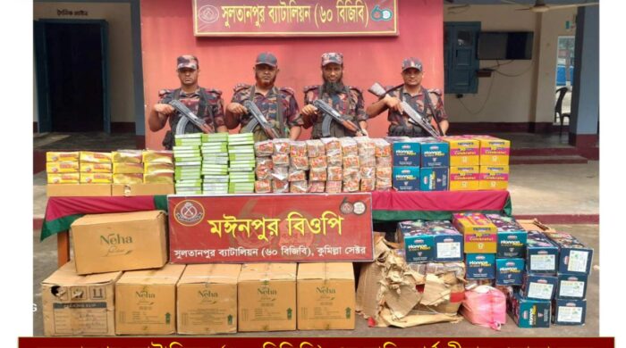 কসবায় ৮২ লাখ টাকার ভারতীয় পণ্য জব্দ