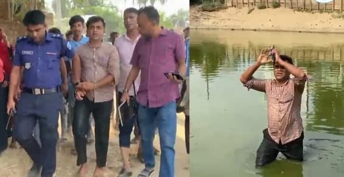 পুলিশের ভয়ে পুকুরে ঝাঁপ: মায়ের কুলখানি বলেও এড়ানো গেলোনা গ্রেফতার